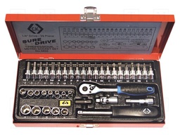 Key set; hex socket; steel; Pcs: 39; Mounting: 1/4"