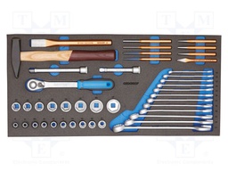 Kit: keys; rattle,socket spanner,combination spanner; 43pcs.