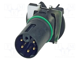 Connector: M12; contact insert; PIN: 6; 630V; straight; THR; M; 8A