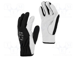 Protective gloves; Size: 11; white-black; 12pcs.