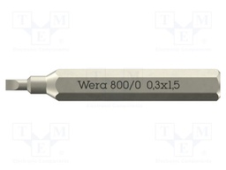 Screwdriver bit; slot; 2.5x0.4mm; 800/0 Micro; Overall len: 30mm