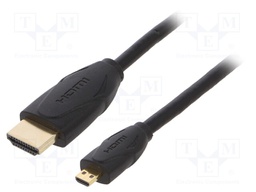 Cable; HDMI 2.0; HDMI micro plug,HDMI plug; 2m; black