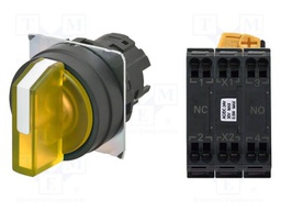 Switch: rotary; 22mm; LED; Pos: 3