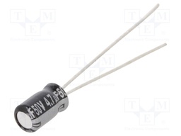 Capacitor: electrolytic; THT; 4.7uF; 50VDC; Ø4x7mm; Pitch: 1.5mm