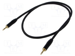 Cable; Jack 3.5mm plug,both sides; 1m; black; Øcable: 6mm; PVC