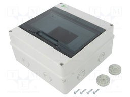Enclosure: for modular components; IP55; light grey; No.of mod: 9