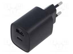 Power supply: switching; mains,plug-in; 5VDC,; 3.4A; 30W; black