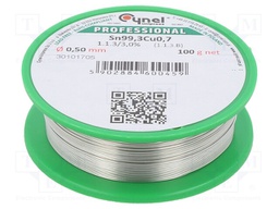 Soldering wire; Sn99,3Cu0,7; 0.5mm; 100g; lead free; Package: reel
