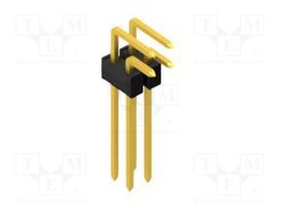 Connector: pin strips; pin header; male; PIN: 4; 2.54mm; THT; 2x2