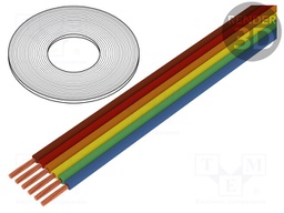 Wire: ribbon; stranded; Cu; 8x0,5mm2; unshielded; PVC; 150V; 50m