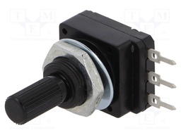 Potentiometer: shaft; single turn; 500kΩ; 60mW; PCB; 6mm; plastic