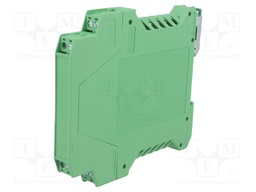 Enclosure: for DIN rail mounting; polyamide; green; terminals: 8