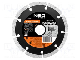 Cutting diamond wheel; Ø: 115mm; Disc thick: 2.1mm; segmented