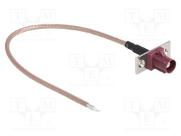 Cable; 200mm; Fakra D male,cables; transparent; Øcable: 2.6mm; 50Ω
