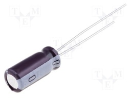 Capacitor: electrolytic; low impedance; THT; 10uF; 25VDC; Ø5x11mm