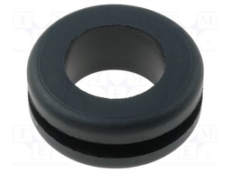 Grommet; Ømount.hole: 12mm; Øhole: 10mm; rubber; black
