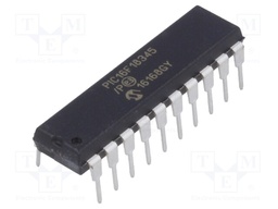 PIC microcontroller; Memory: 14kB; SRAM: 1024B; EEPROM: 256B; THT