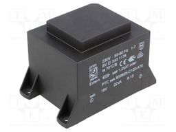 Transformer: encapsulated; 22VA; 230VAC; 18V; 1223mA; Mounting: PCB