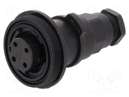 Connector: circular; plug; female; PIN: 4; 10A; 277V; IP68,IP69K