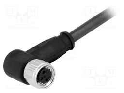 Connector: M8; female; PIN: 3; angled 90°; with lead; plug; 0.5m; TPU