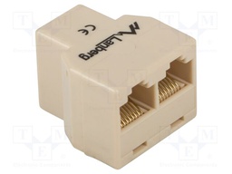 Splitter; brown; RJ45 socket x2,RJ45 plug x1