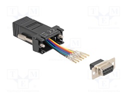 Adapter; D-Sub 9pin socket,RJ12 socket; black