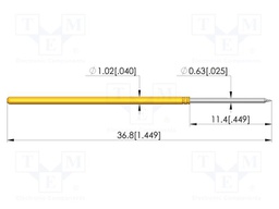 Test needle; Spring compression: 8mm; 10mm; 3A; steel; Ø: 0.2mm