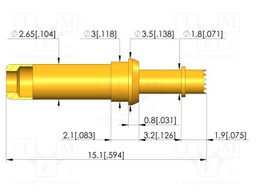 Test needle; Spring compression: 2.8mm; 3.2mm; 8A; CuBe; Ø: 1.8mm