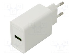Power supply: switching; mains,plug-in; 5÷12VDC; 18W; Out: USB A