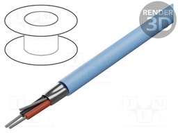Wire; 1x2x22AWG; shielded,Al-PET foil; PVC; light blue; 300V; 305m