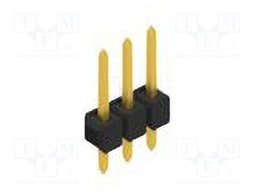 Connector: pin strips; pin header; male; PIN: 3; 2.54mm; THT; 1x3