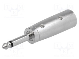 Adapter; Jack 6.35mm plug,XLR male; mono; PIN: 3