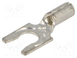 Fork terminal; M4; crimped; for cable; non-insulated; copper