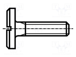Screw; M3x5; DIN: 921; Head: cheese head; slotted; steel; zinc; 0,5mm