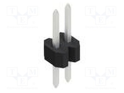 Connector: pin strips; pin header; male; PIN: 2; 1.27mm; THT; 1x2