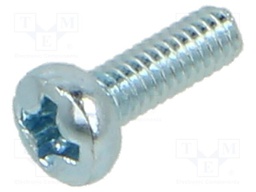 Screw; M2x6; DIN: 7985A; Head: cheese head; Phillips; steel; zinc