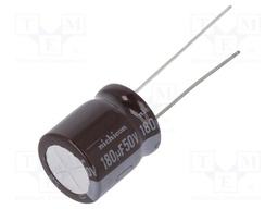 Capacitor: electrolytic; low impedance; THT; 180uF; 50VDC; ±20%