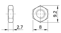 Brass gold plated; Accessories: nut; for mounting banana plugs