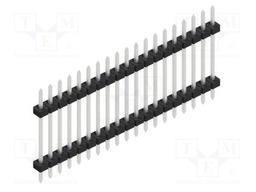 Connector: pin strips; pin header; male; PIN: 19; 2mm; THT; 1x19