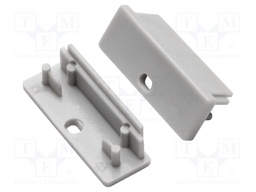 Cap for LED profiles; grey; ABS; Application: WIDE24