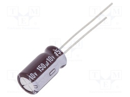 Capacitor: electrolytic; low impedance; THT; 150uF; 10VDC; ±20%