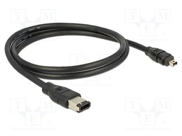 Cable; FireWire 4pin plug,FireWire 6pin plug; 1m; black; 28AWG