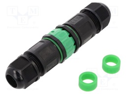 Connector: AC supply; snap-on; IP68; Body: black