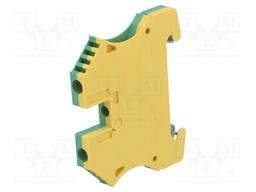 Splice terminal: rail; 4mm2; ways: 1; terminals: 2; yellow-green