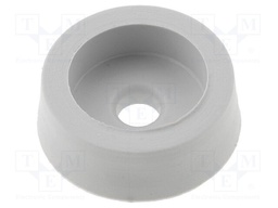 Foot; light grey; rubber; Dim: Ø14mm; Cutout: Ø2.9mm
