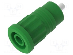 Connector: 4mm banana; socket; 25A; green; nickel plated; 28.2mm