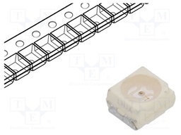 LED; SMD; 3528,PLCC2; yellow; 9÷22.4mcd; 3.5x2.8x1.75mm; 60°; 2mA