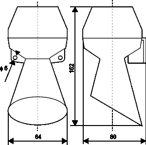 Signaller: sound; horn; 230VAC; 88dB; Series: KLH; IP43; Ø75x152mm