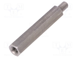 Screwed spacer sleeve; Int.thread: M8; 70mm; Ext.thread: M8