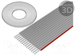 Wire: ribbon; 1.27mm; stranded; Cu; 16x28AWG; unshielded; PVC; grey